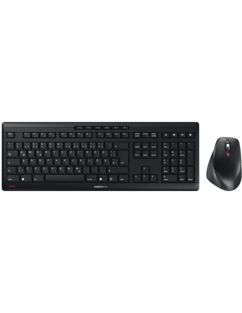 Cherry Stream Desktop Comfort Set, Kabellos Tastatur und Maus mit 2,4 GHz Technologie, CHERRY SX Scherentechnologie, AES-128 Ver