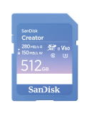 SanDisk Creator SD-Speicherkarte UHS-II 512GB Hohe Übertragungsgeschwindigkeiten von bis zu 280 MB/s