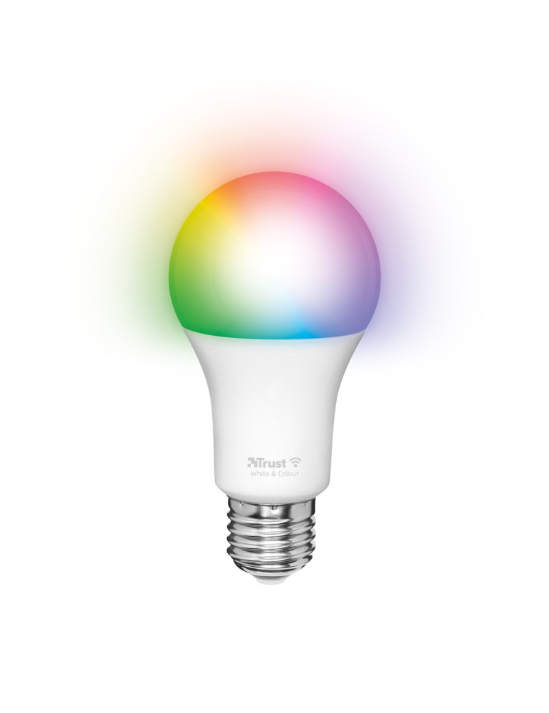 Trust E27 LED RGBCW WI-FI Smarte WiFi LED-Lampe, weiß und farbig, Fassung E27, von Ihrem Smartphone/Tablet zu steuern