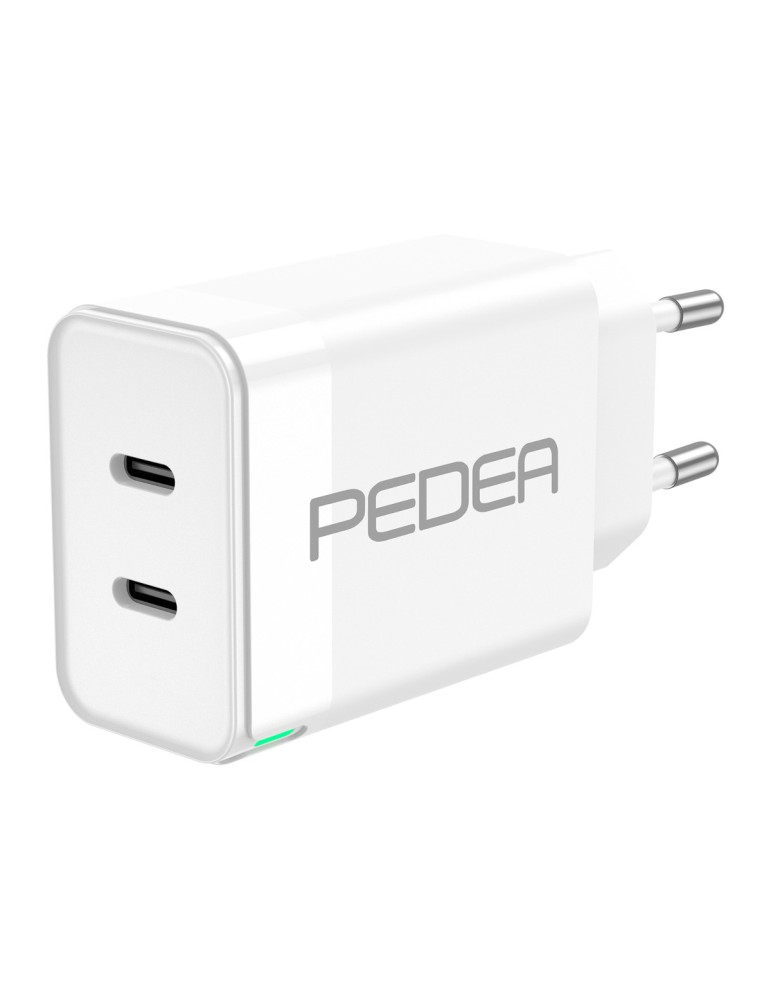 PEDEA 40W USB-C (PD) Schnellladegerät - 2-Ports Mehrfach Handy-Ladegerät mit USB-C, weiß