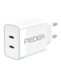 PEDEA 40W USB-C (PD) Schnellladegerät - 2-Ports Mehrfach Handy-Ladegerät mit USB-C, weiß