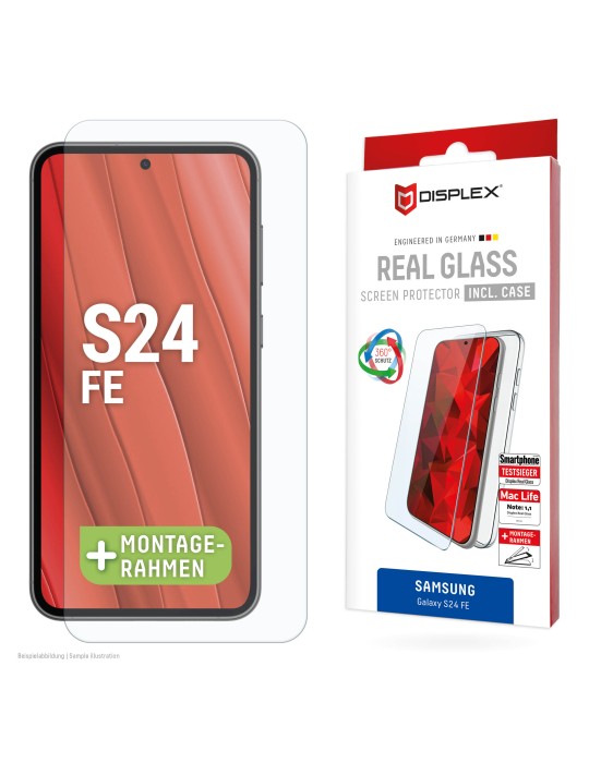 DISPLEX Real Glasschutzfolie + Handyhülle Samsung Galaxy S24 FE
