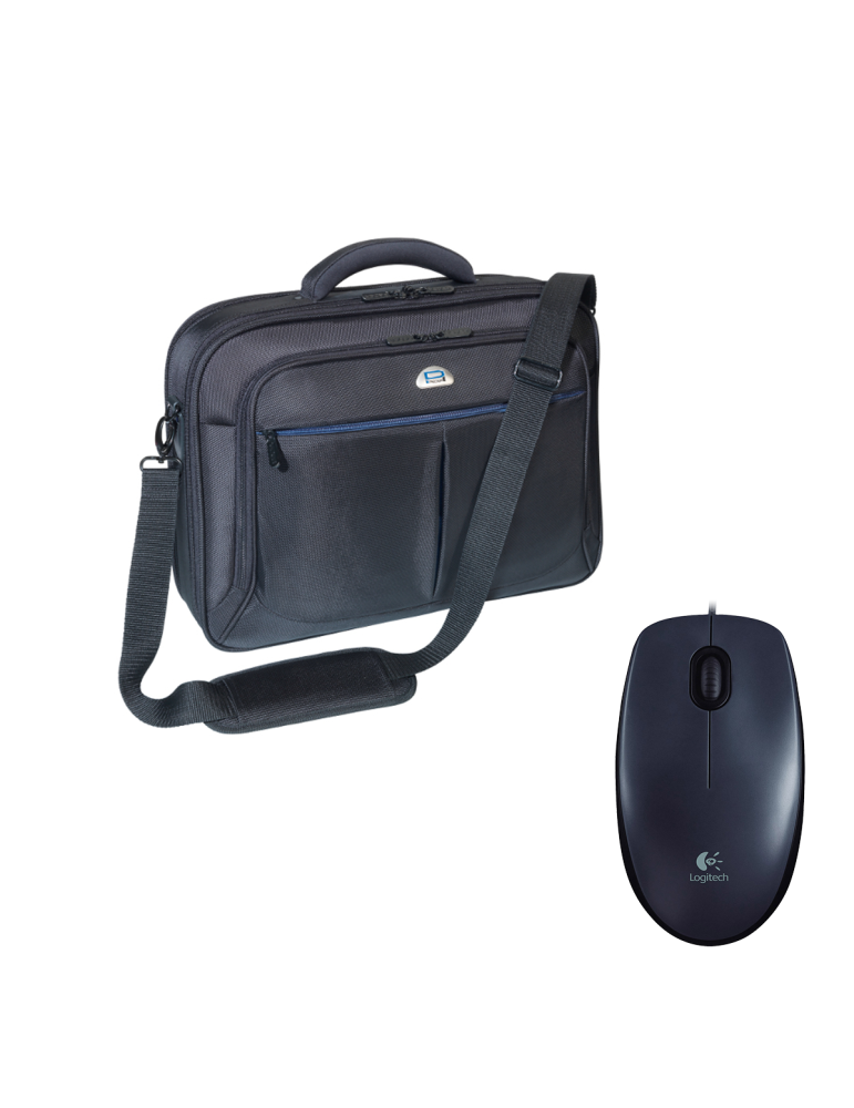 Pedea "Premium" 15,6", schwarz + Logitech M90, kabelgebunden