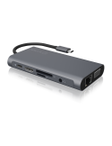 ICY BOX USB Type-C™ DockingStation 1x USB 3.1 Typ-C, 3x USB 3.0, 1x HDMI, 1x VGA, 1x RJ45, Kartenslot, Stereo Combo