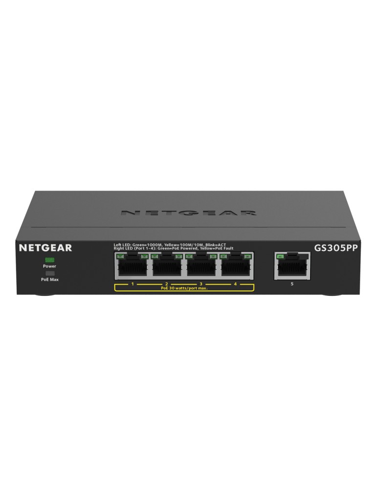 NETGEAR GS305PP Unmanaged Switch 5x 1G Ethernet (4x PoE/PoE+, max. 83W)