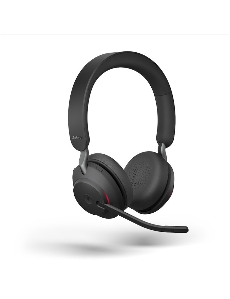 Jabra Evolve2 65 Headset, Stereo, kabellos, Bluetooth, schwarz inkl. Link 380 USB-A, Optimiert für Microsoft Teams