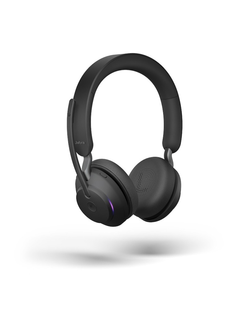 Jabra Evolve2 65 Headset, Stereo, kabellos, Bluetooth, schwarz inkl. Link 380 USB-A, Optimiert für Microsoft Teams