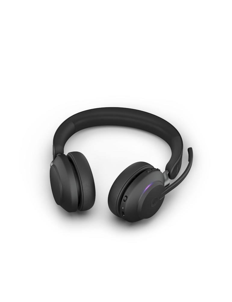 Jabra Evolve2 65 Headset, Stereo, kabellos, Bluetooth, schwarz inkl. Link 380 USB-A, Optimiert für Unified Communication