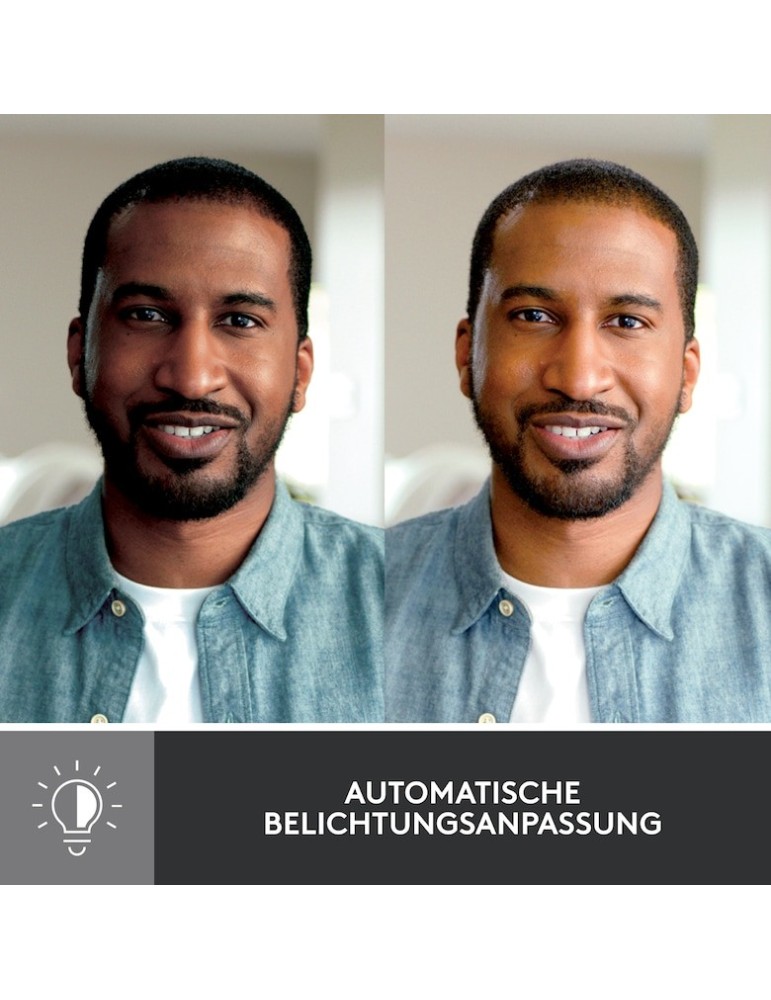 Logitech Brio 500 Webcam - Graphit (Schwarz), Full-HD Auflösung, 90°-Sichtfeld, 2 Mikrofone, Abdeckblende, USB-C-Anschluss