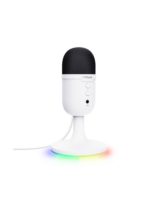 Trust Gaming GXT234W Yunix USB Mikrofon Kompaktes USB-Gaming-Mikrofon für Streaming & Content-Erstellung, weiß