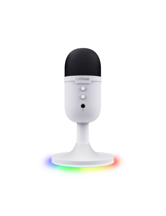 Trust Gaming GXT234W Yunix USB Mikrofon Kompaktes USB-Gaming-Mikrofon für Streaming & Content-Erstellung, weiß