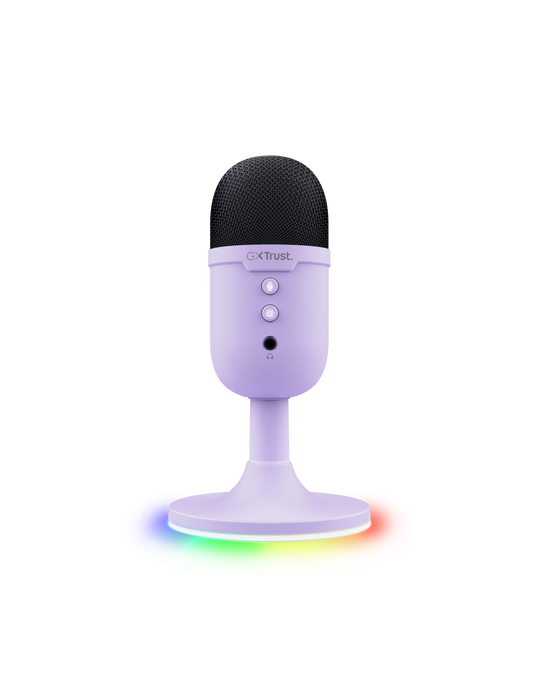 Trust Gaming GXT234P Yunix USB Mikrofon Kompaktes USB-Gaming-Mikrofon für Streaming & Content-Erstellung, lila