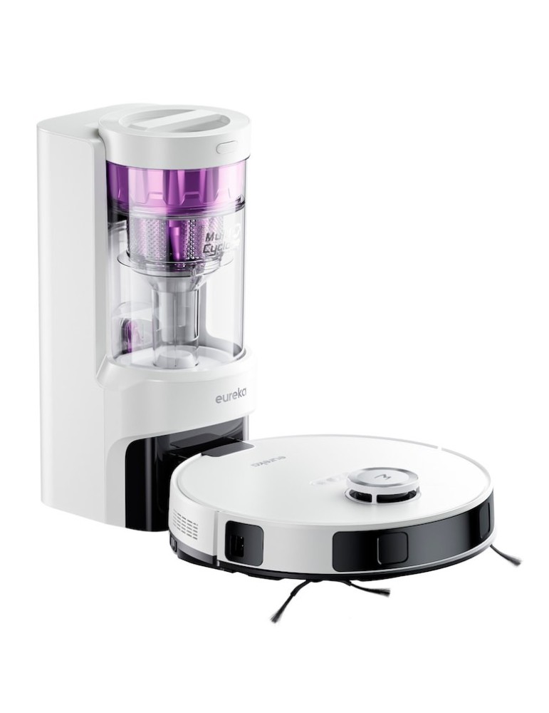 Eureka NER E10s weiß Saug-/Wischroboter mit Multi-Zyklonen-Absaugstation