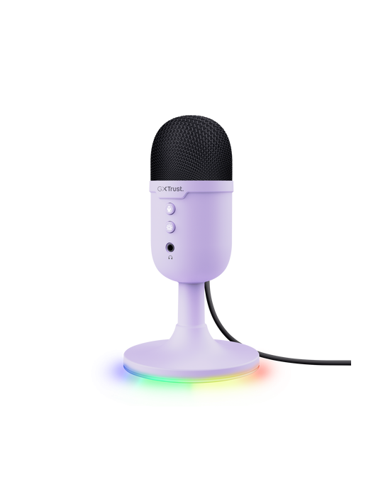 Trust Gaming GXT234P Yunix USB Mikrofon Kompaktes USB-Gaming-Mikrofon für Streaming & Content-Erstellung, lila