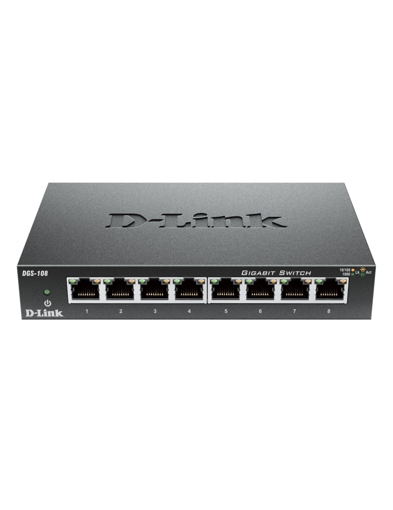 D-Link DGS-108 Unmanaged Switch [8x Gigabit Ethernet]