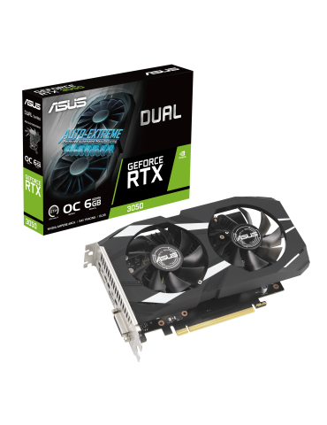 ASUS Dual GeForce RTX 3050 6G OC Grafikkarte - 6GB GDDR6, DVI, HDMI, DP