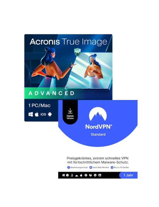 NordVPN Standard + Acronis True Image Advanced 1 Gerät NBB Special