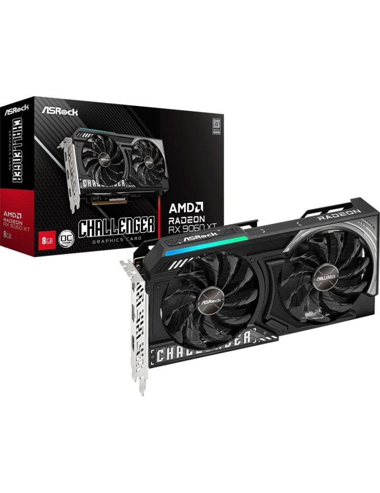 ASRock Radeon RX 9060 XT 8GB Challenger OC Grafikkarte - 8GB GDDR6, 2x HDMI, 2x DP