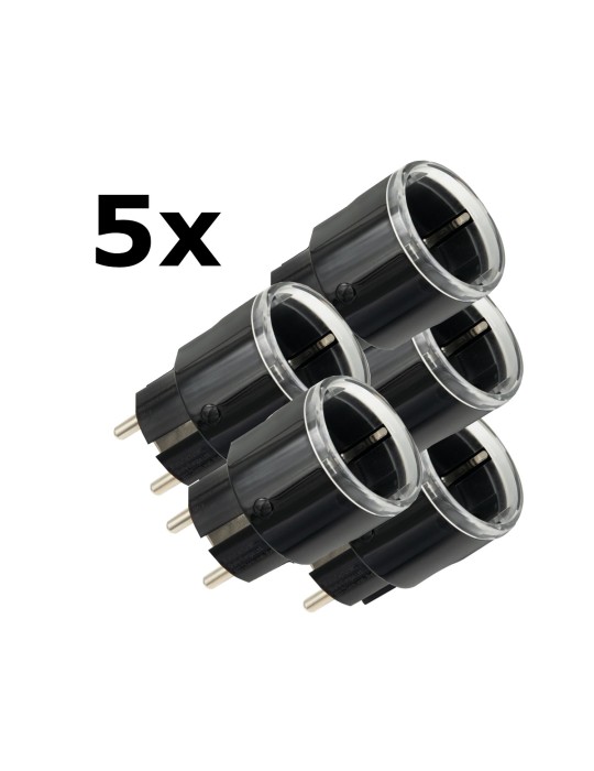 5x Shelly Plug S Gen3 Matter schwarz Bundle - kleiner smarter Stecker mit Bluetooth-Konnektivität und Leistungsmessung / Unterst