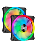 Corsair iCUE QL140 RGB PWM 2er-Pack | 140mm Gehäuselüfter inkl. Lighting Node CORE