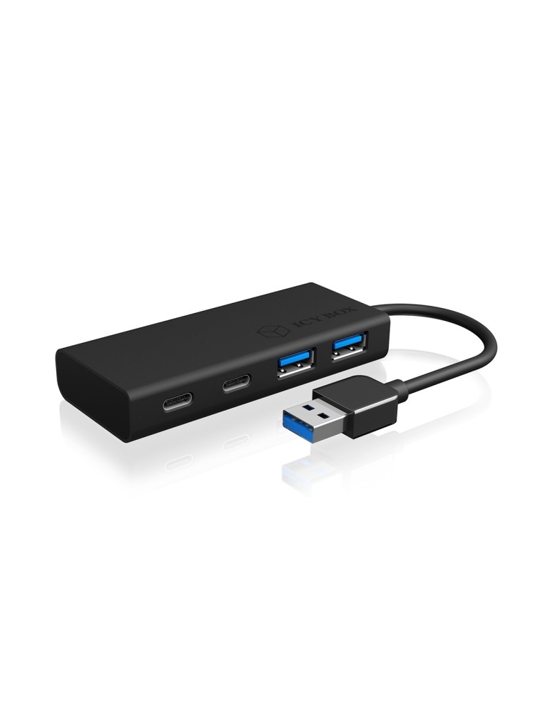 ICY BOX IB-HUB1426-U3 USB 3.0 Hub Type-A zu 2x Type-C™ und 2x Type-A USB Anschlüssen