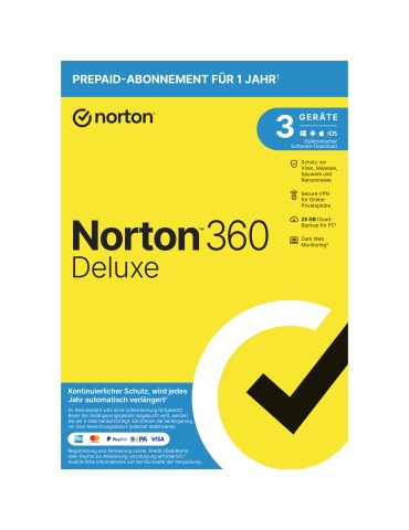 Norton 360 Deluxe [3 Geräte - 1 Jahr - 25GB]