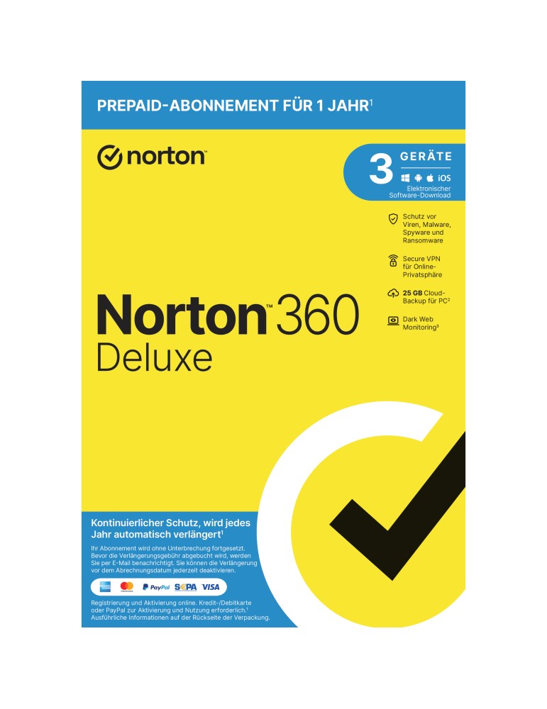 Norton 360 Deluxe [3 Geräte - 1 Jahr - 25GB]