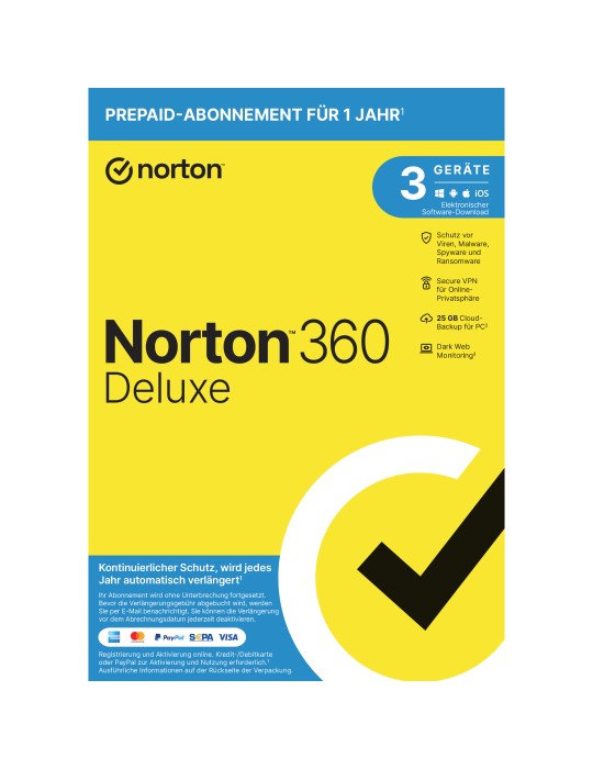 Norton 360 Deluxe [3 Geräte - 1 Jahr - 25GB]