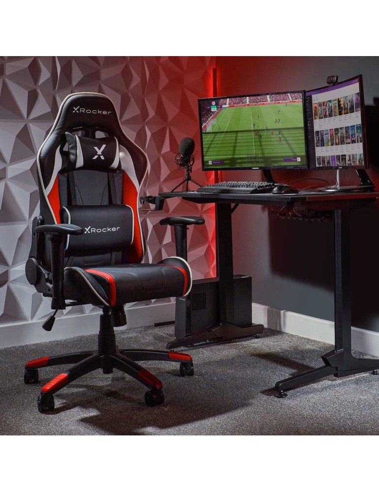 X Rocker Agility Compact Gaming Schreibtischstuhl für Kinder & Jugendliche - Schwarz/Rot