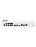 QNAP Systems QSW-M408-2C 12-Port Smart Managed Switch [2x 10GbE SFP+, 2x 10GbE SFP+/RJ45 Combo, 8x 1GbE (RJ45), Layer 2, Netzwer