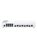QNAP Systems QSW-M408-4C 12-Port Smart Managed Switch [4x 10GbE SFP+/RJ45 Combo, 8x 1GbE (RJ45), Layer 2, Netzwerkmanagement]