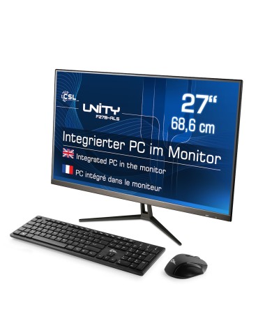 CSL Unity F27B-ALS All-in-One PC 27" (68,6cm) FHD Display, Intel N200, 32GB RAM, 1000GB M.2 SSD, Intel Grafik, Wi-Fi 6, Bluetoot