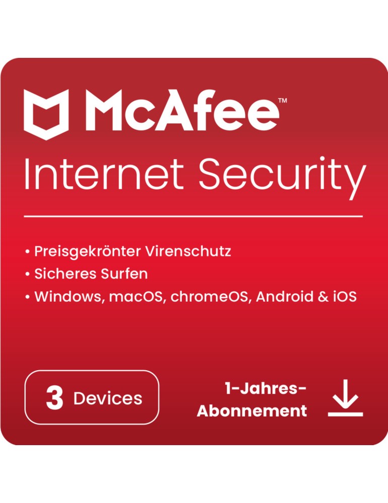 McAfee Internet Security [3 Geräte - 1 Jahr]