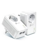 TP-Link AV1000 2-Port Gigabit Powerline Set mit Steckdosen 2 x Adapter, bis zu 1.000 Mbit/s, Homeplug AV2 Standard, Plug & Play