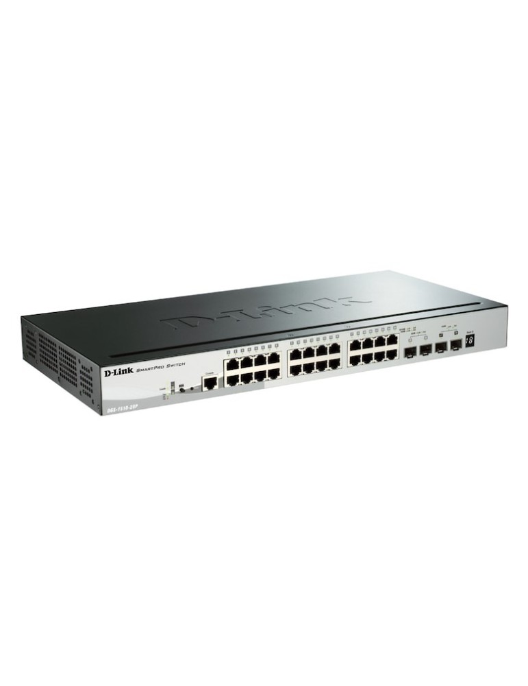 D-Link DGS-1510-28P Stackable Smart Managed Switch 28-Port 24x Gigabit Ethernet PoE+ (max. 193 W), 2x Gigabit SFP, 2x 10 Gbit/s 