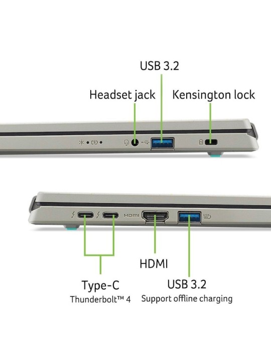 Acer Aspire Vero 16 (AV16-71P-79L8) 16,0" WUXGA, IPS, Intel Ultra 7-255H (13 TOPS), 32GB RAM, 1+1TB SSD, Windows 11
