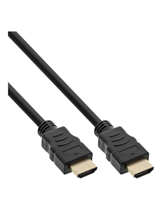 InLine® HDMI Kabel, HDMI-High Speed mit Ethernet Stecker / Stecker, schwarz / gold, 2m