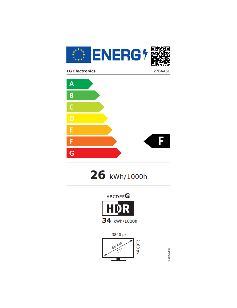 LG 27BA45U-B Business Monitor - 4K UHD, IPS Panel Höhenverstellbar 150mm, Pivot; Drehbar,