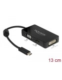 Delock Externer Videoadapter - USB-C - DVI, HDMI, VGA schwarz