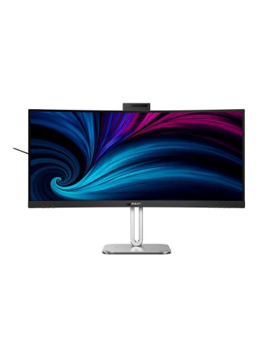Philips 34B2U6603CH 34 Zoll WQHD Curved Monitor, höhenverstellbar, Lautsprecher, 5 MP Webcam, Noise Cancellation, HDR400 (3440x1