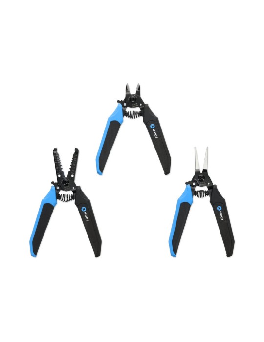 iFixit Mandible Pliers Set Komplett-Set: Enthält eine Abisolierzange, einen Elektronik-Seitenschneider und eine Spitzzange