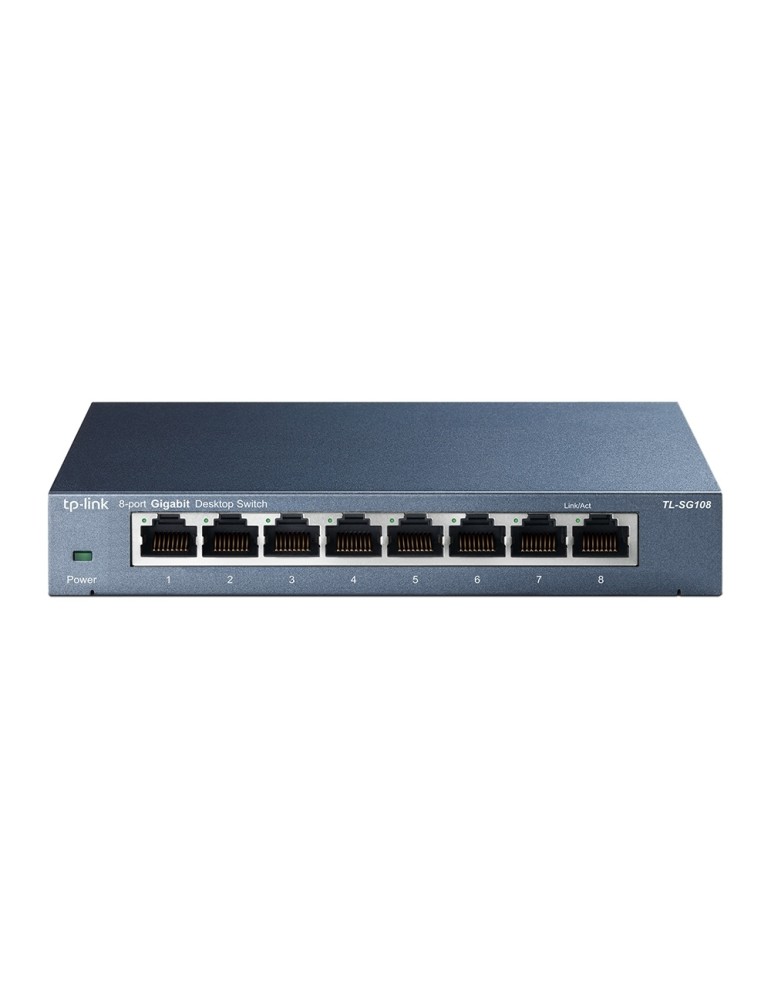 TP-Link TL-SG108 8-Port Gigabit Switch (1000 Mbit/s, Metallgehäuse, Auto MDI/MDIX)