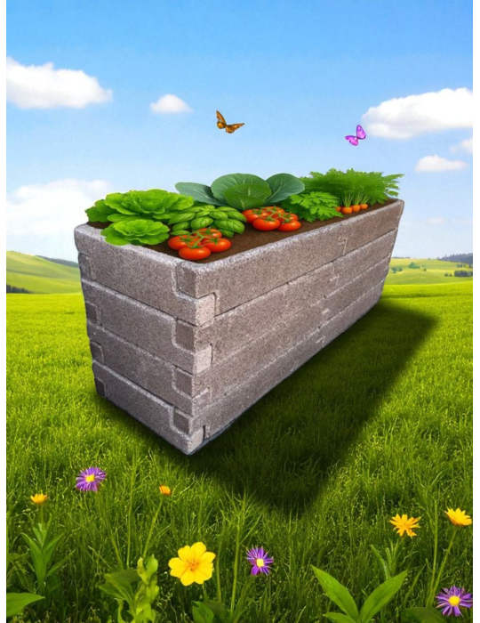 Schmales R-Form Länge 230 cm Hochbeet (S1)