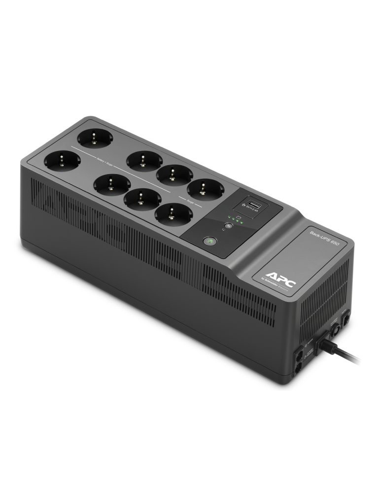 APC Back-UPS BE650G2-GR USV [650VA /400W, 8x Schutzkontakt-Stecker CEE 7, 1x USB, Überspannungsschutz]