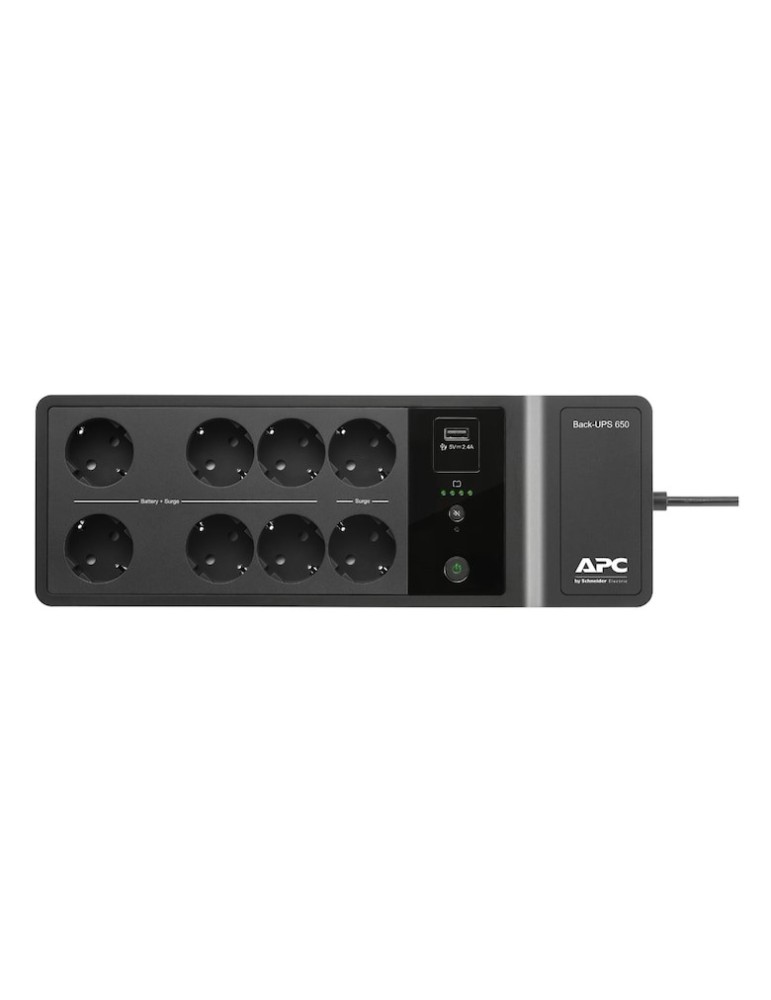 APC Back-UPS BE650G2-GR USV [650VA /400W, 8x Schutzkontakt-Stecker CEE 7, 1x USB, Überspannungsschutz]