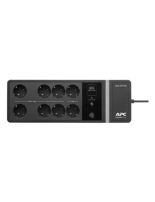 APC Back-UPS BE650G2-GR USV [650VA /400W, 8x Schutzkontakt-Stecker CEE 7, 1x USB, Überspannungsschutz]
