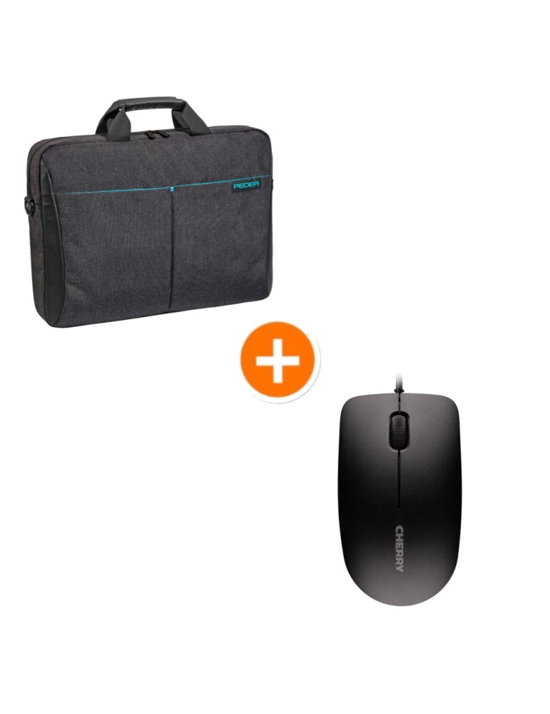 PEDEA Notebooktasche "Lifestyle" bis 17,3" + CHERRY MC 1000 Maus [für Notebooks bis 43,9cm]