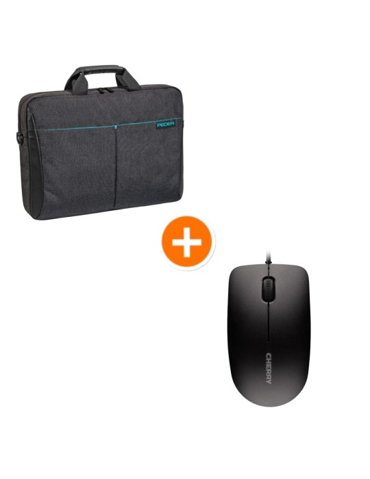 PEDEA Notebooktasche "Lifestyle" bis 17,3" + CHERRY MC 1000 Maus [für Notebooks bis 43,9cm]