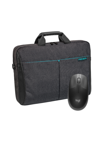 PEDEA Notebooktasche "Lifestyle", 17,3" + Logitech M190 Maus [für Notebooks bis 43,9cm]