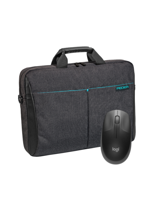 PEDEA Notebooktasche "Lifestyle", 17,3" + Logitech M190 Maus [für Notebooks bis 43,9cm]